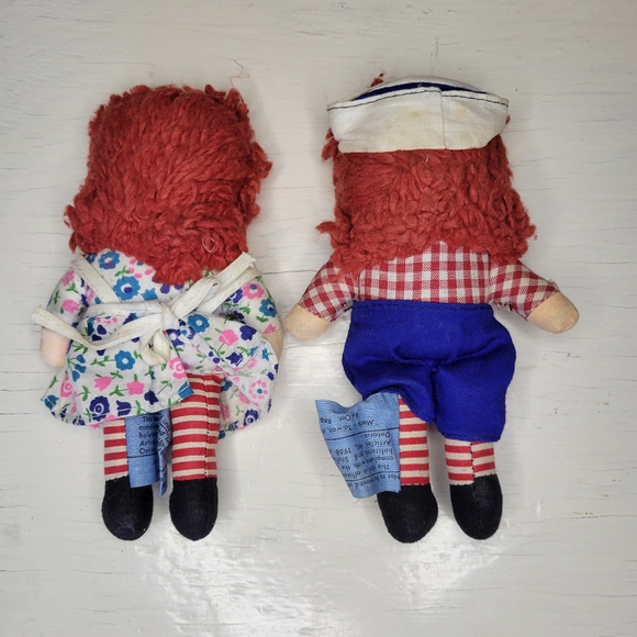 Raggedy Ann and Andy 1968 Knickerbocker Vintage Stuffed Toy Dolls - Picture 4 of 12